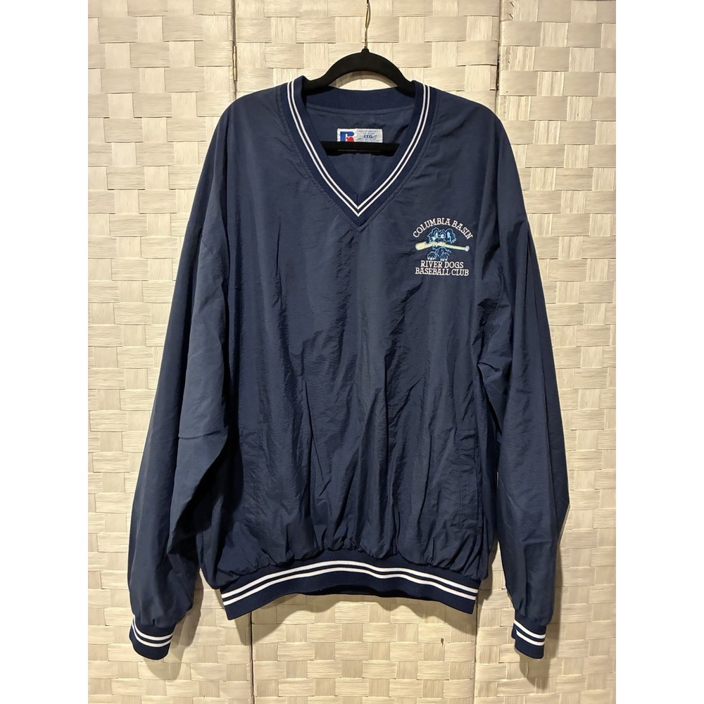 Russell Athletic Mens XXXL Navy Columbia Basin River Dogs Baseball Windbreaker